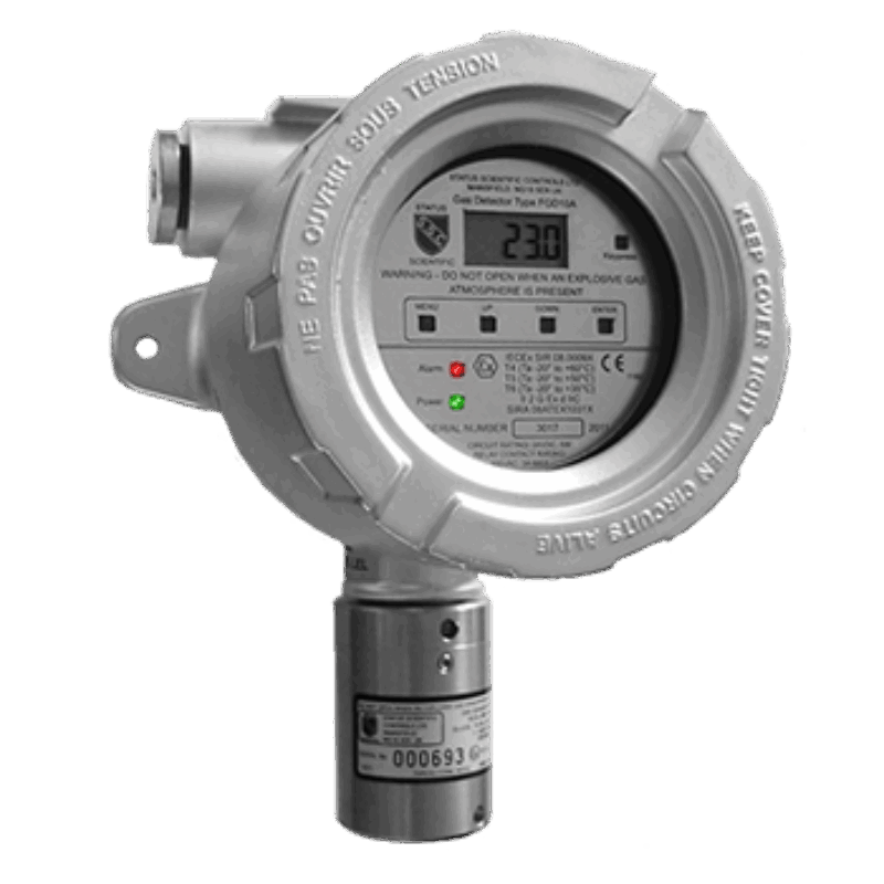 FGD10A explosion-proof gas detector with rugged housing and sensor module for industrial gas monitoring in hazardous areas.