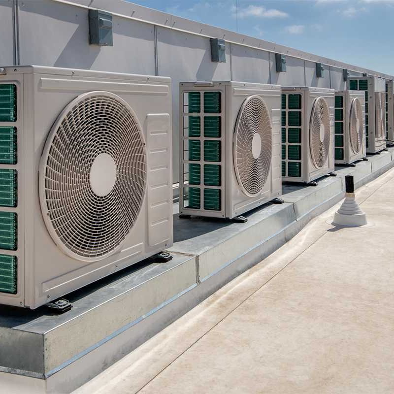 Diagram of HVAC system with integrated gas detection sensors for air quality and safety monitoring.